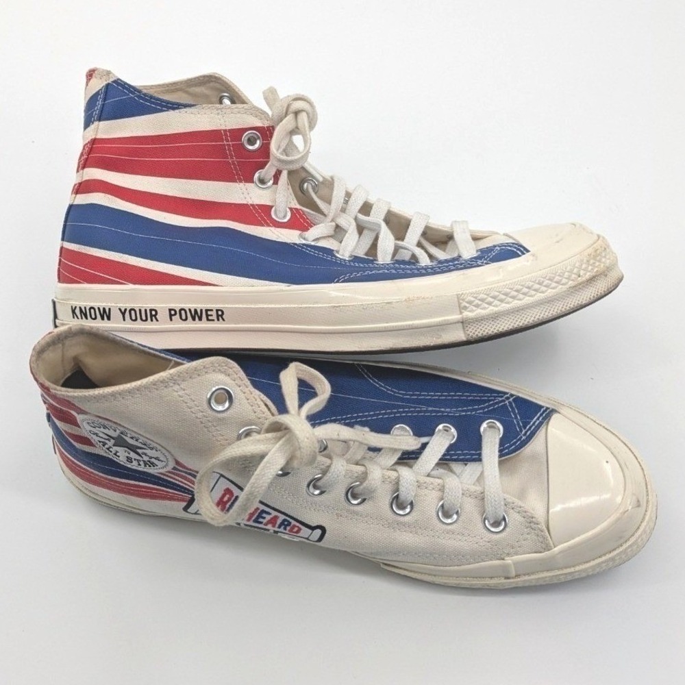 Converse‎ Chuck 70 High "Be Heard" Red White Blue 169912C Men's Size 9.5 Retro